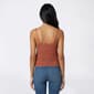 Juniors Pink Rose V Neck Pointelle Lacing Cami With Beads - image 5