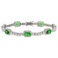 Gianni Argento Silver/Lab Emerald Link Bracelet - image 1