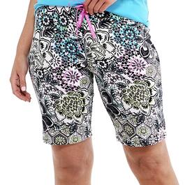 Plus Size HUE&#40;R&#41; Stained Glass Floral Bermuda Pajama Shorts
