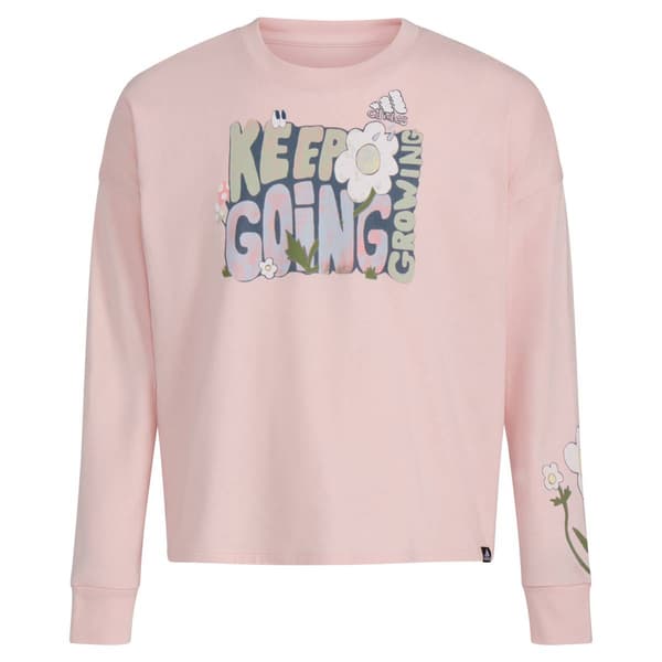 Girls &#40;7-16&#41; adidas&#174; Long Sleeve Keep Going Waist Crew Tee
