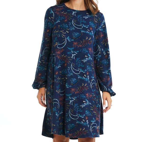 Womens Architect&#174; Floral Balloon Sleeve Hacci Dress