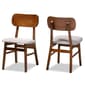 Baxton Studio Euclid Walnut Brown Wood 2pc. Dining Chair Set - image 1