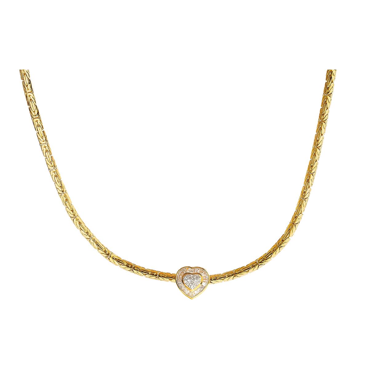 Gianni Argento 1/10ctw. CZ Heart Necklace