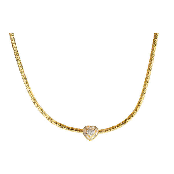 Gianni Argento 1/10ctw. Cubic Zirconia Heart Necklace - image 
