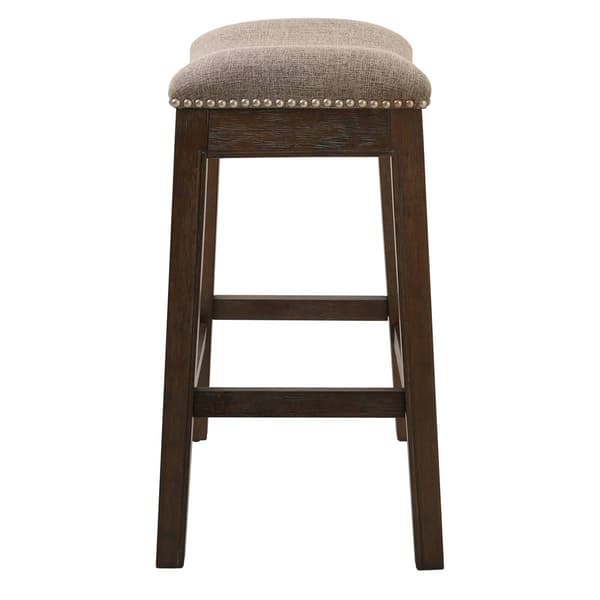 New Ridge Home Goods Sadie Weathered Wood Counter-Height Barstool