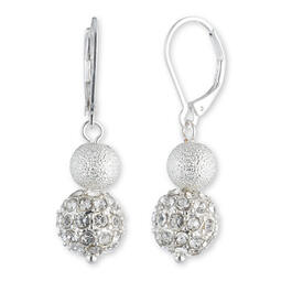 Gloria Vanderbilt Silver-Tone & Crystal Fireball Earrings
