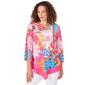 Womens Ruby Rd. Bright Blooms Woven Geo Crepe Blouse - image 1