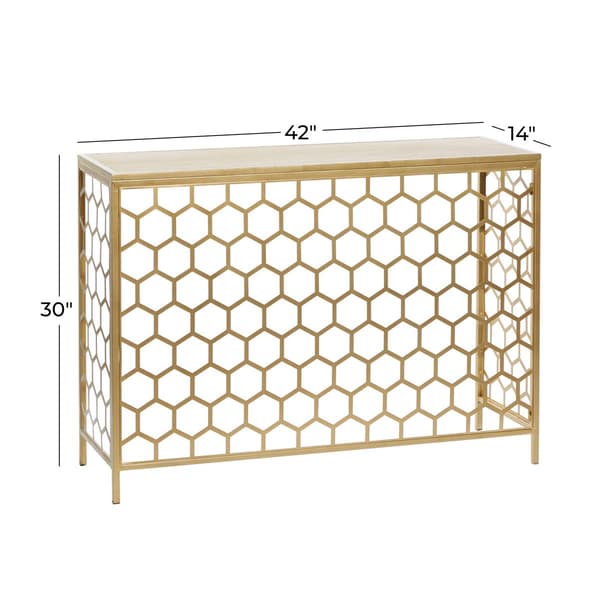 9th & Pike® Gold Metal Contemporary Console Table