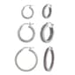 Forever New Sterling Silver Glitter Hoop Earrings - Set of 3 - image 1