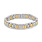 Mens Forever New Stainless Steel Two Tone CZ Bracelet - image 1