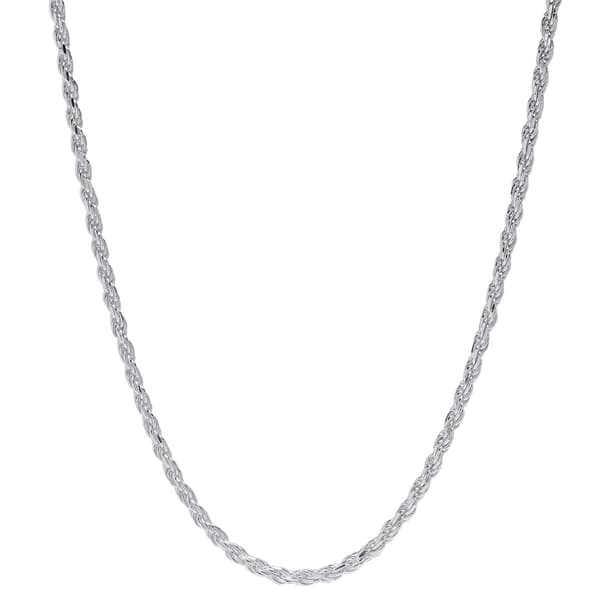 Sterling Silver 24in. Polished Solid Rope Chain Necklace - image 