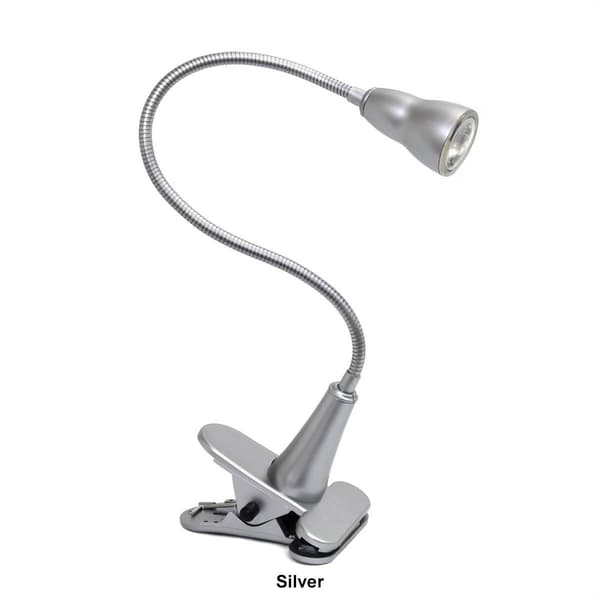 Simple Designs 1W LED Gooseneck Clip Light Desk Lamp