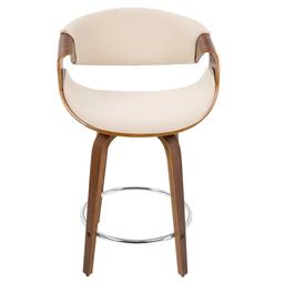 LumiSource Curvini Mid-Century Modern Counter Stools - Set of 2