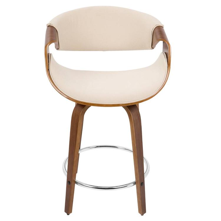 LumiSource Curvini Mid-Century Modern Counter Stools - Set of 2