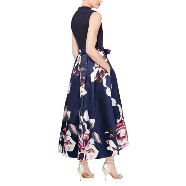Petite SLNY Elegant Floral High Low Party Dress
