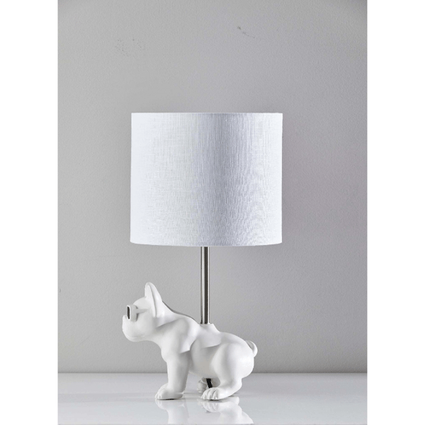 Simplee Adesso Sunny Dog Table Lamp with White Shade