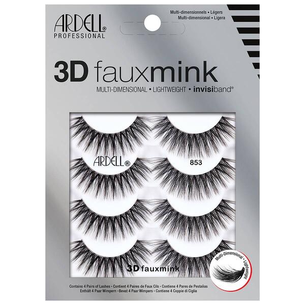 Ardell&#40;R&#41; 3D Faux Mink False Eyelashes #853 - 4 Pack - image 