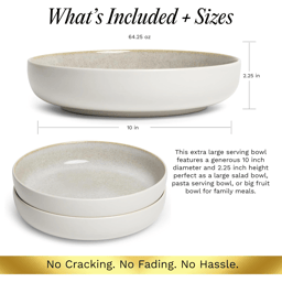 Sango Anderson Cream 10in. Large Ceramic Serving Bowl - Set of 2