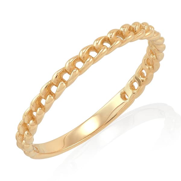 Gold Classics(tm)  14kt. Yellow Gold Curb Chain Link Design Ring - image 