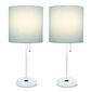 LimeLights White Stick Lamp w/Charging Outlet & Shade - Set of 2 - image 1