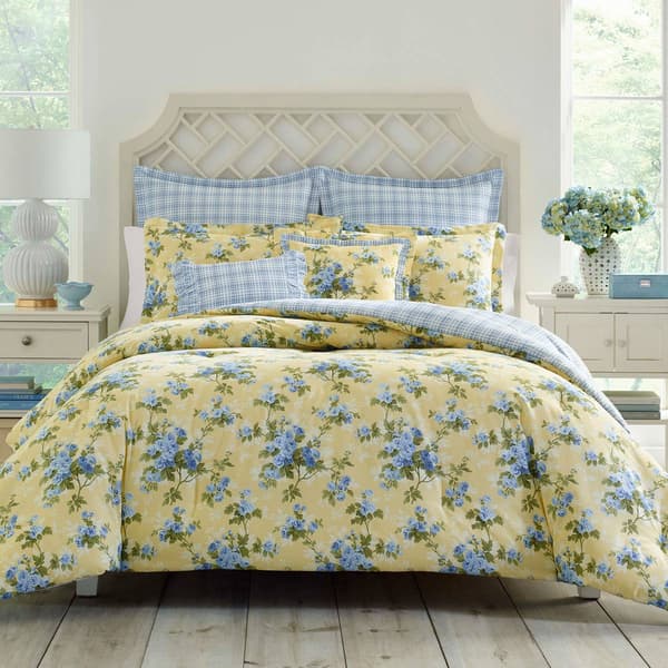 Laura Ashley Cassidy Cotton Reversible Duvet Cover Set - image 