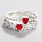 Ashley Cooper(tm) Silver-Tone Double Red Heart Ring - image 1