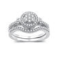 Nova Star&#40;R&#41; 1/3cttw. Lab Grown Diamond Halo Cluster Bridal Set - image 1