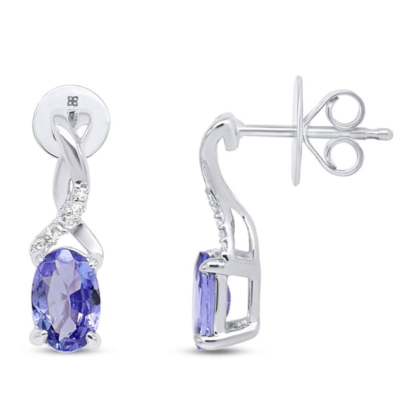 Gemstone Classics&#40;tm&#41; Tanzanite Lab Grown Diamond Earrings