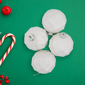 Northlight 4ct. White Glittered Christmas Glass Ball Ornaments - image 2