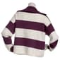 Juniors No Comment Polo Collar Quarter Zip Stripe Sweater - image 2