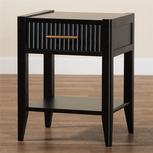 Baxton Studio Primrose Mid-Century Wood 1-Drawer Nightstand