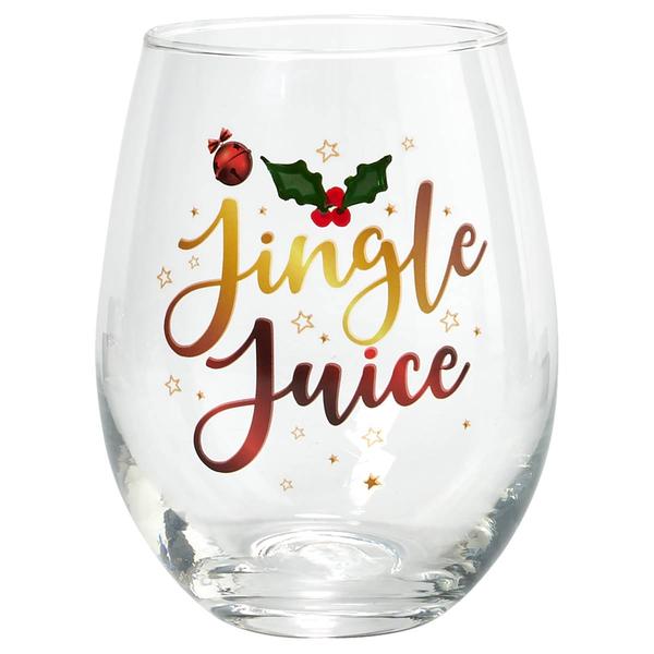 Home Essentials 18oz. Jingle Juice Stemless Wine Glass - image 