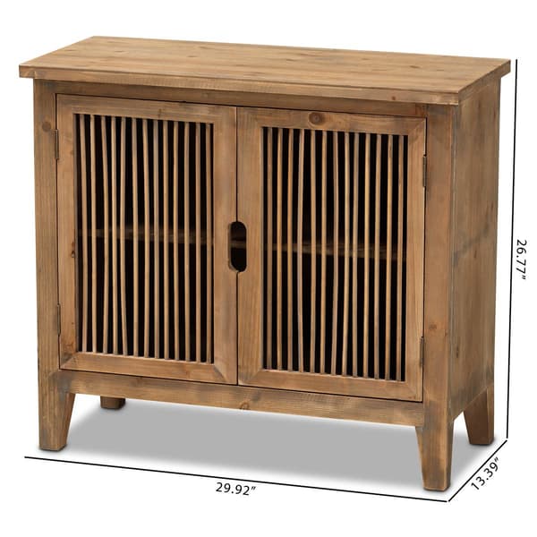 Baxton Studio Clement 2-Door Wood Spindle Accent Storage Cabinet