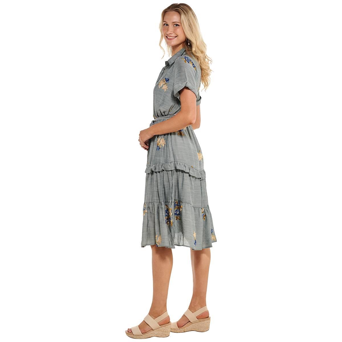 Life Is Good Striped Neck Short Sleeve Tee, Marine Ulla Popken