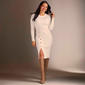 Womens Nina Leonard Long Sleeve Ribbed Midi Slit Sweater Dress - image 1