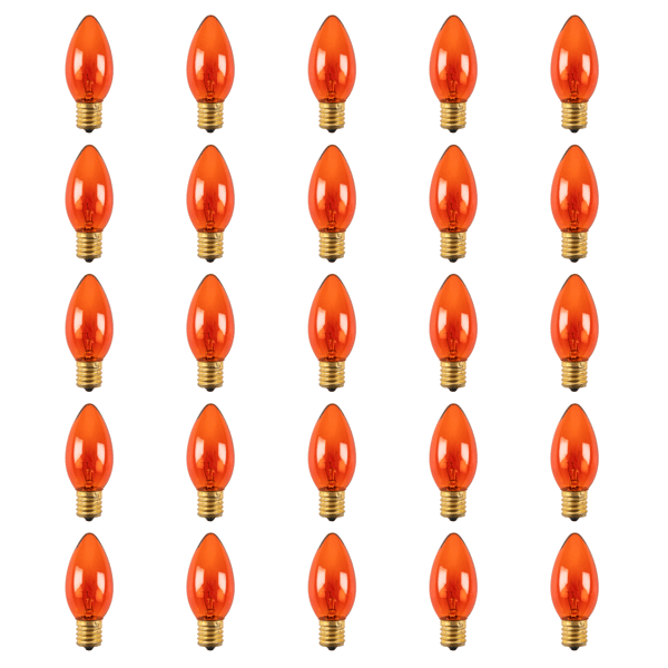 Northlight 25pc. C9 Orange Christmas Replacement Bulbs - image 