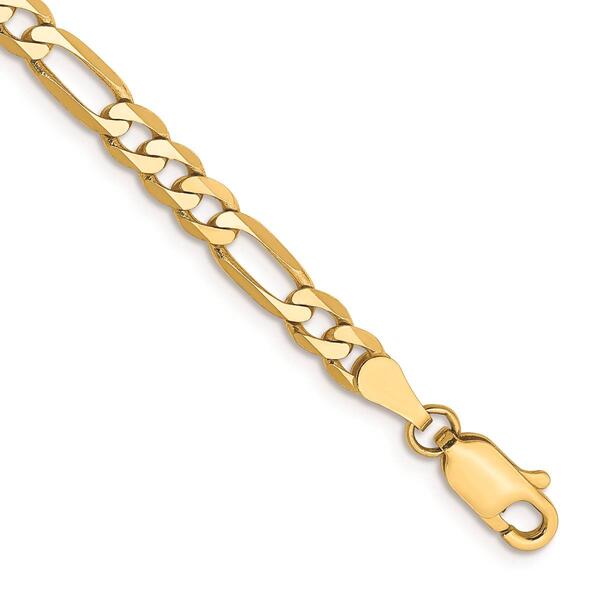 Mens Gold Classics&#40;tm&#41; 4mm. 14k Gold Flat Figaro Chain Bracelet - image 