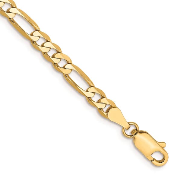 Gold Classics&#40;tm&#41; 4mm. 14k Gold Flat Figaro Chain Bracelet - image 