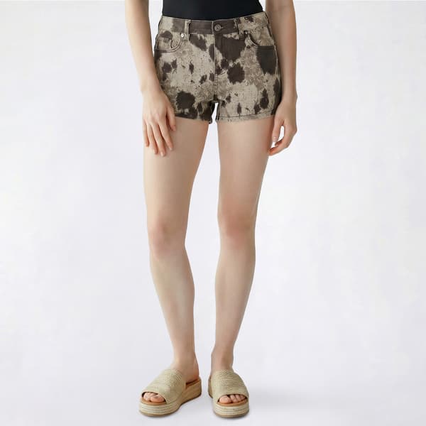 Juniors YMI(R) Bull Denim Mid Rise Cow Printed Shorts