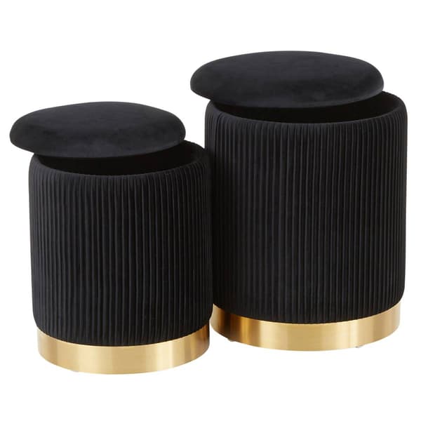 LumiSource Marla Contemporary Nesting Pleated Ottoman Set