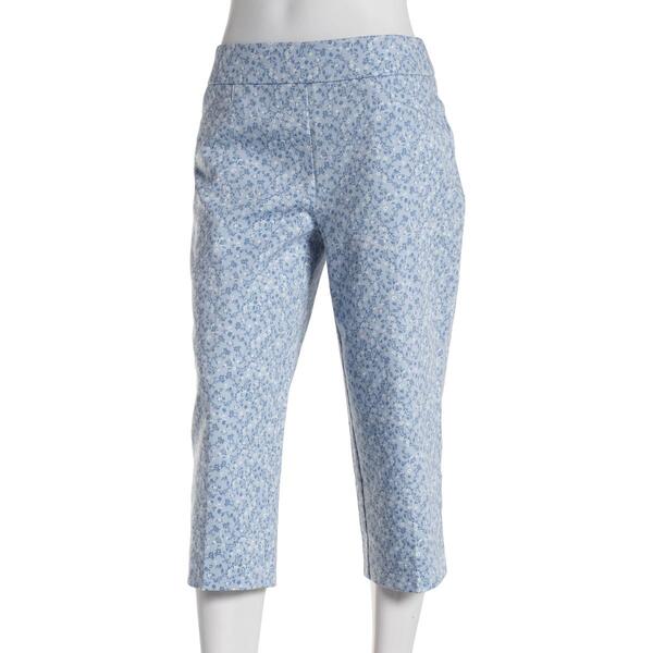 Womens Napa Valley Floral 19in. Cotton Super Stretch Capri Pants - image 