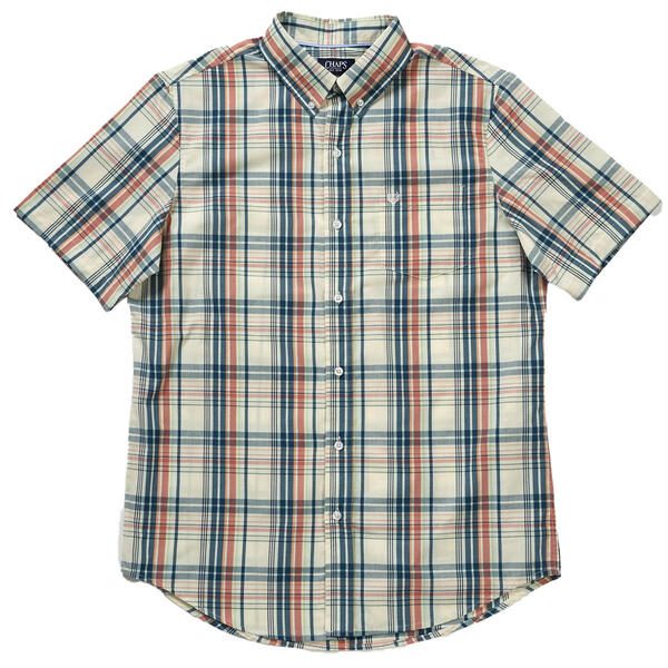 Mens Chaps Short Sleeve Stretch Easy Care Shirt - Driftwood - image 