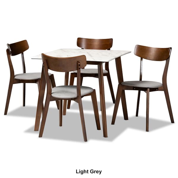 Baxton Studio Reba Modern Walnut Brown Wood 5pc. Dining Set