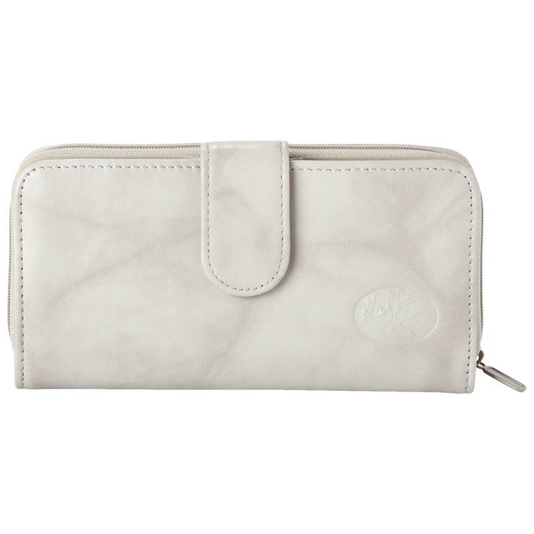 Womens Buxton Checkbook Wallet - Grey