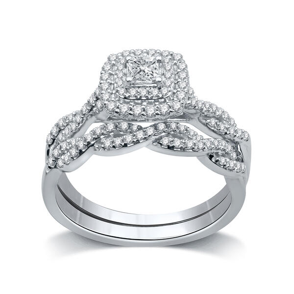Nova Star&#40;R&#41; Sterling 5/8ctw. Lab Diamond Square Wedding Set - image 