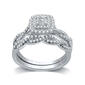 Nova Star&#40;R&#41; Sterling 5/8ctw. Lab Diamond Square Wedding Set - image 1
