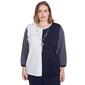 Plus Size Alfred Dunner Block Island 3/4 Sleeve Color Block Top - image 1