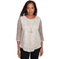 Petite Alfred Dunner Natural Instinct Popcorn Mesh Blouse - image 1