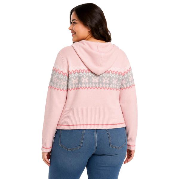 Juniors Plus Madden Girl Jacquard Double Zip Sweater Hoodie