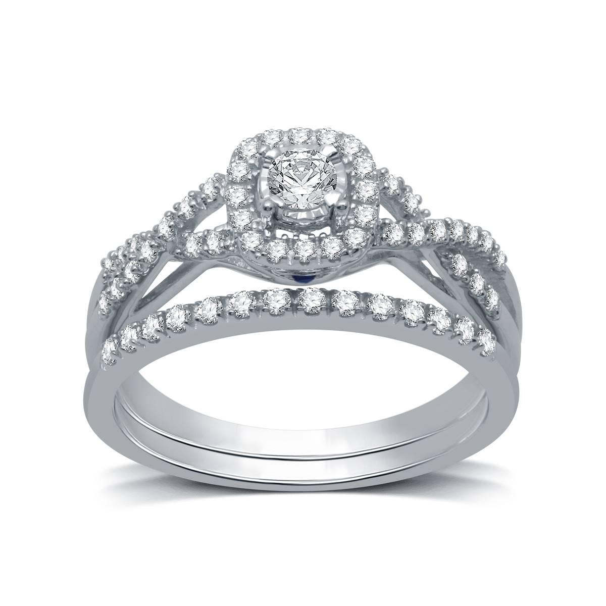 Loveblooms™ Sterling Silver 3/8ctw. Diamond Bridal Set